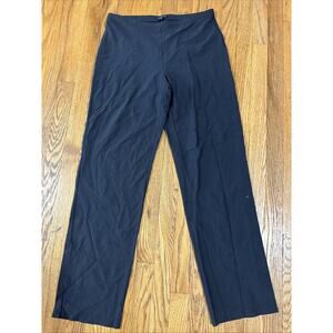 Eileen Fisher Washable Stretch Crepe Wide Straight Pant Women's M Gray Pull-on